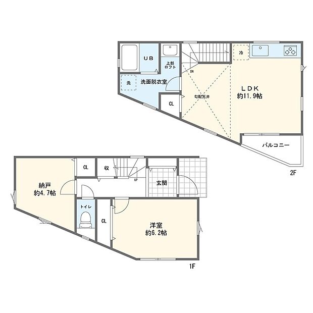 【1LDK+S】間取図