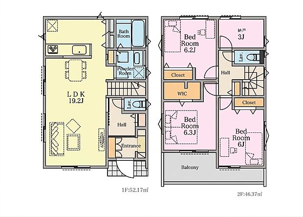 【3LDK+S】３号棟間取図