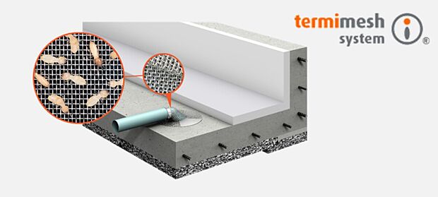 【ターミメッシュシステム】目の細かなステンレスメッシュで物理的にシロアリの侵入を防止する
「ターミメッシュシステム」。
薬剤を使用しないことで小さなお子様のいるご家庭でも安心。将来的なメンテナンスコストも抑えられます。
