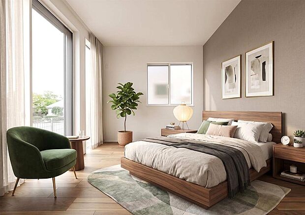 【リビング以外の居室】※画像は実際の室内写真をもとに、家具・調度品の配置例をCG合成したもので、家具等は販売価格に含まれません。