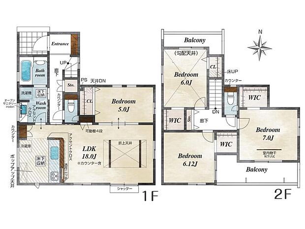 【4LDK】【間取り図】土地面積147.14m2 建物面積103.92m2