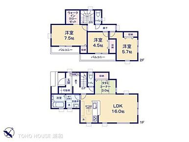 LDK16＋畳スペース3帖「19帖」の大空間！主寝室7.5帖 