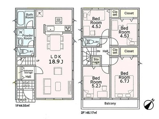 (2号棟)、価格3190万円、4LDK、土地面積119.07m2、建物面積90.72m2

