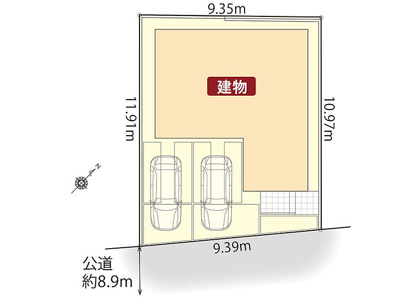 区画図　
並列駐車2台可能！