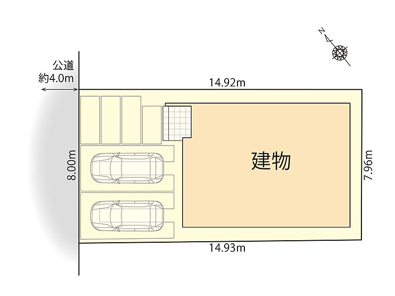 ■並列駐車2台可能
■ゆとりのあるアプローチ