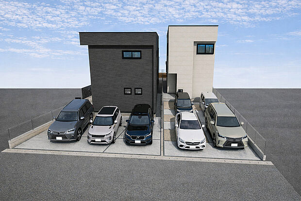 外観パース　右：A号棟、左：B号棟
■完成済・内覧可■
お気軽にお問合せ下さいませ。