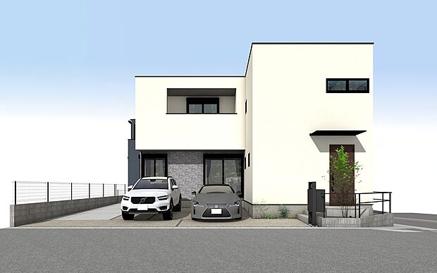 外観パース(B号棟)
4台駐車可！(車種による)