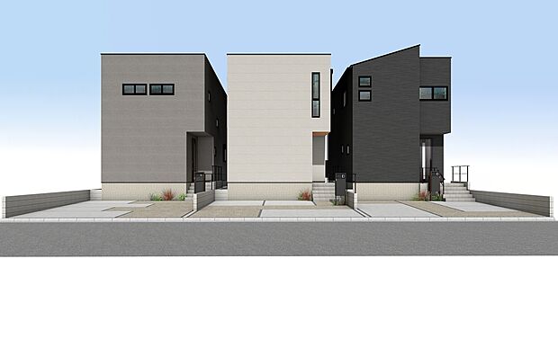 窓の少ないシンプルなファサードが、現代的でスタイリッシュな印象を演出。高い位置に窓を設けることで、外からの視線もしっかりカット。
デザイン性だけでなく、プライバシーにも配慮した居住空間を実現しました。