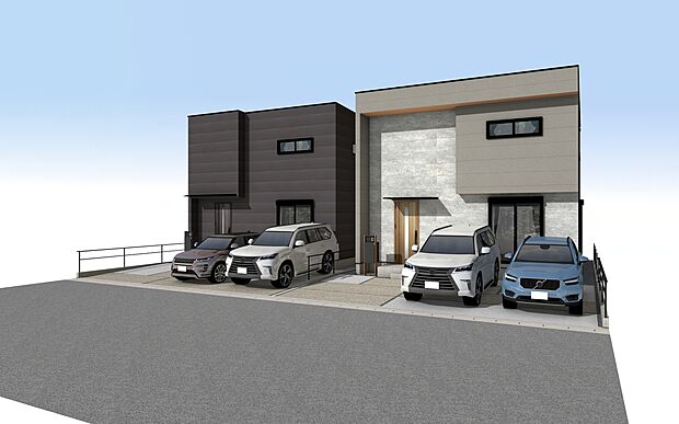 北区如意の家7期　外観パース
■未完成物件の為モデルハウスへのご案内も致します。お気軽に「0120-928-571」までお問合せ下さい！
