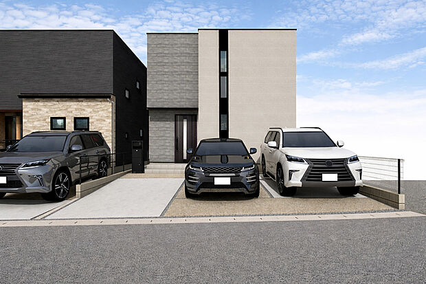 外観パース(A号棟)
並列3台駐車可!