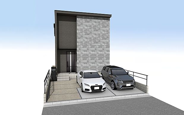 北区中切町の家2期　外観パース