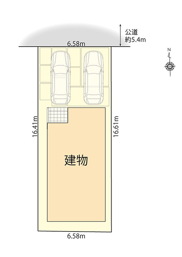 区画配置図　並列駐車2台可