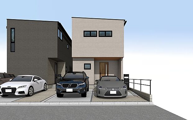 外観パースA号棟　全室収納付きで住まいをスッキリと保てます！
