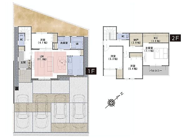 B号棟：4LDK+WIC+土間収納+納戸