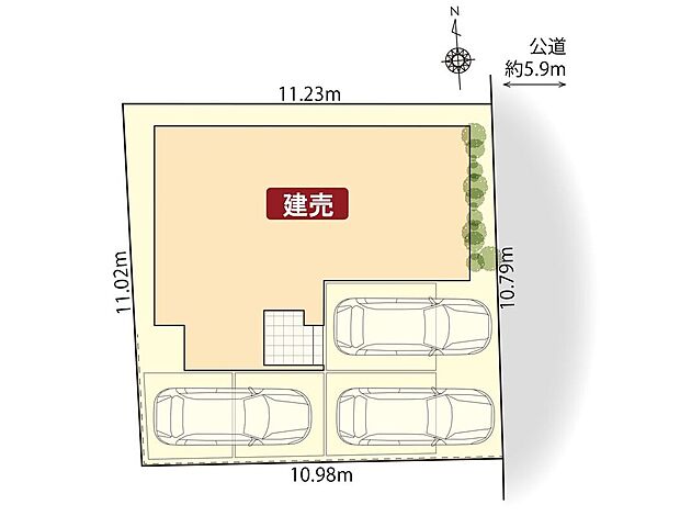 駐車3台可
