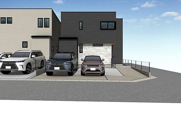 【外観パース　B号棟】■完成済・内覧可■
お気軽にお問合せ下さいませ。