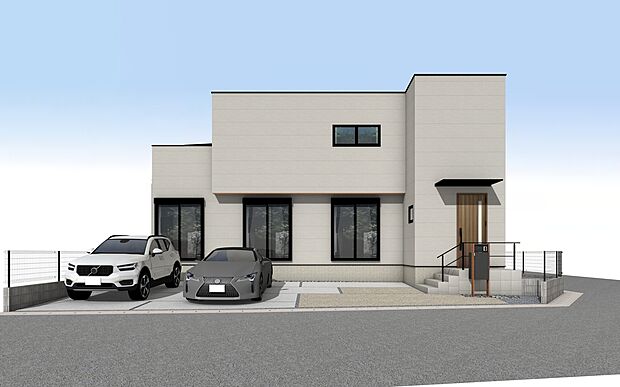 【外観パース　B号棟】■未完成物件の為、モデルハウスへのご案内も致します。お気軽にお問合せ下さいませ。