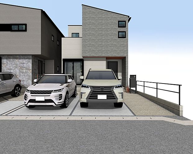 【外観パース A号棟】■未完成物件の為、モデルハウスへのご案内も致します。お気軽にお問合せ下さいませ。