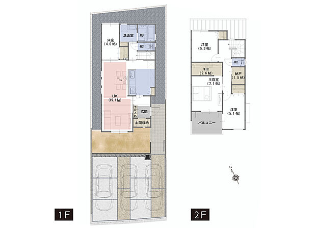 【4LDK+S】■19.1帖のLDKで広々空間
■キレイアップ水栓で、水が溜まりにくく、掃除の手間が軽減
■全居室収納あり
