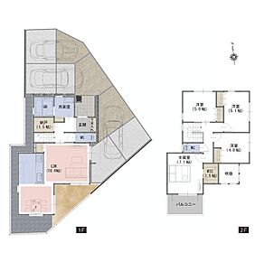 リビングを見渡せる対面式キッチンだからお子様がいても安心 