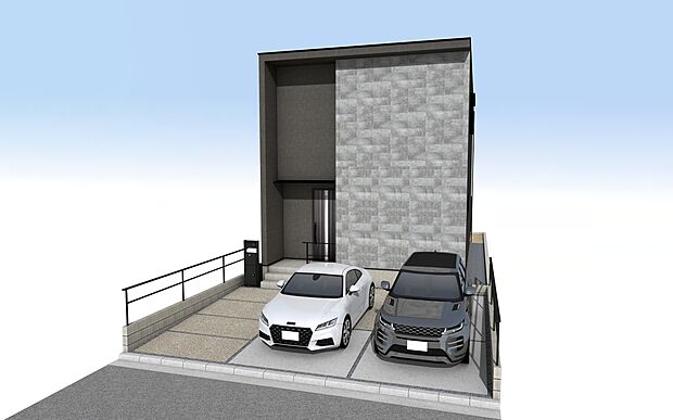 【外観パース】■未完成物件の為、モデルハウスへのご案内も致します。
お気軽に「0120-928-571」までお問合せ下さい！