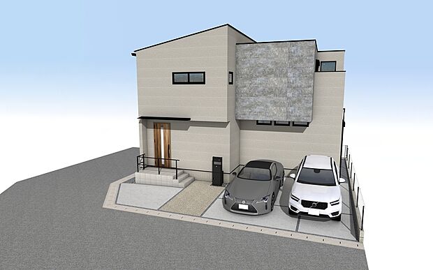 【外観パース】■未完成物件のため、モデルハウスへのご案内も致します！
お気軽に「0120-928-571」へご連絡下さい。