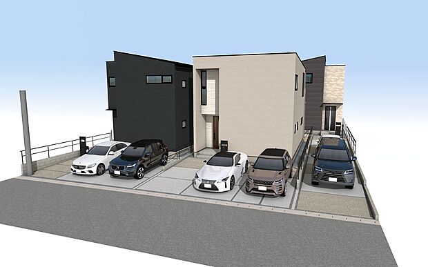 【外観パース】■未完成物件の為、モデルハウスへのご案内も致します。
お気軽に「0120-928-571」までお問合せ下さい！