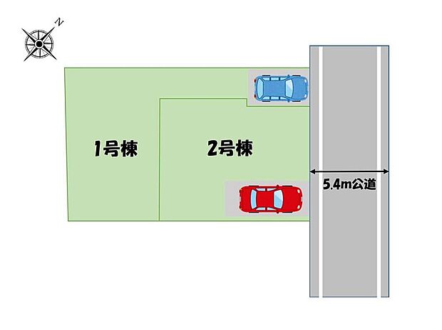 ≪全体区画図≫
前面道路は住人以外の車の進入も少なく安心!お車の出し入れもスムーズに出来ます♪
