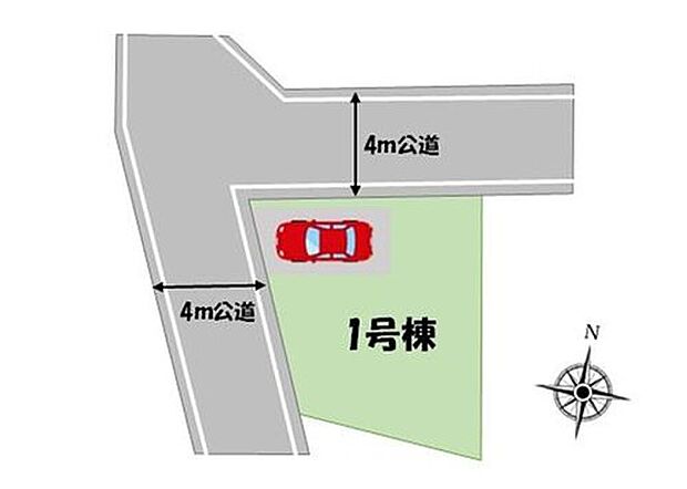 ≪全体区画図≫
京成押上線「四ツ木」駅まで徒歩12分!開放感ある角地の限定1棟です♪