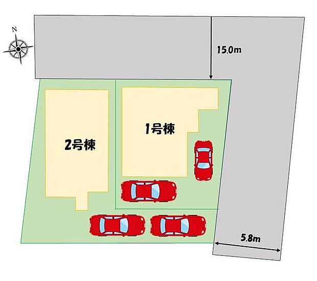 ≪全体区画図≫
ＪＲ武蔵野線「新三郷」駅まで徒歩15分♪
