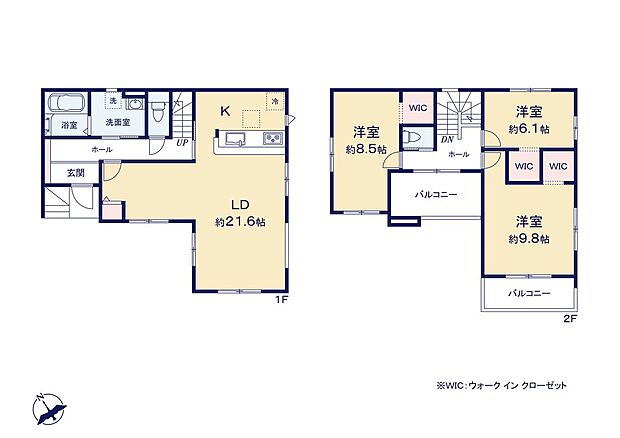 (1号棟)、価格4898万円、3LDK、土地面積131.55m2、建物面積106.36m2