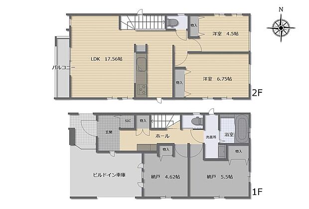 (A号棟)、価格8190万円、2LDK+2S、土地面積79.7m2、建物面積109.01m2