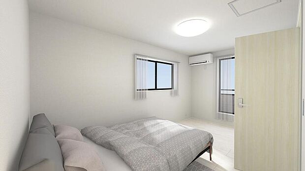 ≪Room≫
2面採光を確保した明るい室内は、風通しも良く、大変居心地の良い空間となっております☆
※画像はCGのため実際とは異なる場合があります。家具つき販売ではございません。