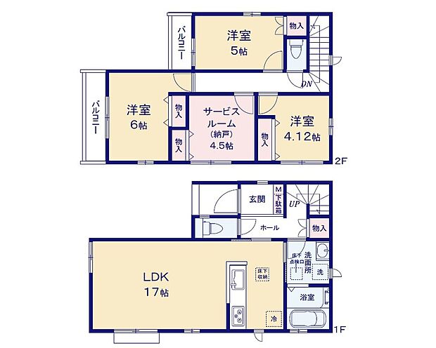 (A号棟)、価格6190万円、3LDK+S、土地面積81.5m2、建物面積89.42m2