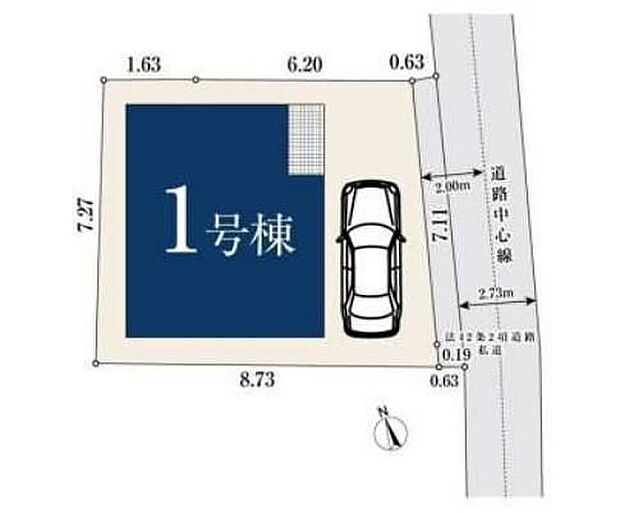≪全体区画図≫車高を気にせず駐車できるカースペース1台分完備♪(※車種制限がある場合があります)