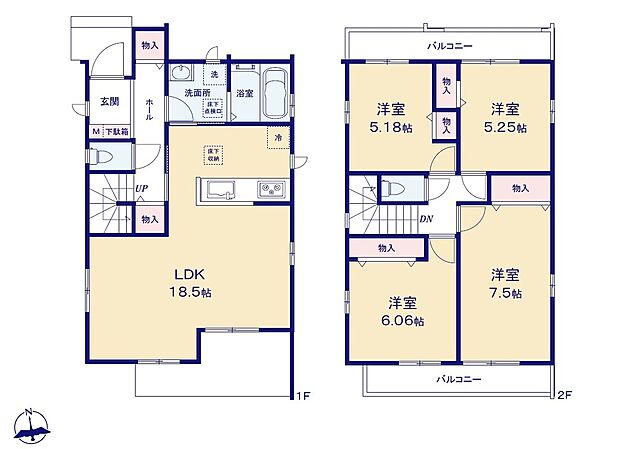 (1号棟)、価格7990万円、4LDK、土地面積129.81m2、建物面積99.98m2