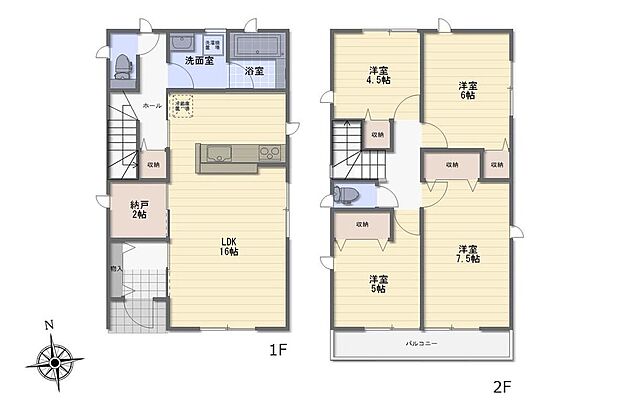 (3号棟)、4LDK+S、土地面積126.76m2、建物面積95.58m2