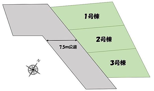 ≪全体区画図≫陽当りの良い道路に面したお住まい!道路幅も広めで、開放感たっぷり♪お車の駐車も安心ですね♪