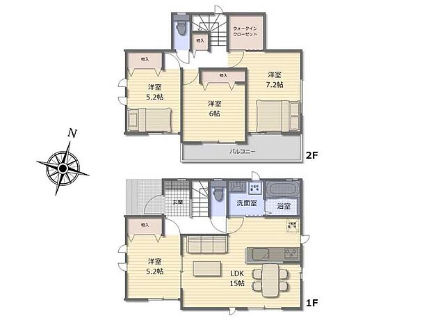 (B号棟)、4LDK、土地面積100.23m2、建物面積95.64m2