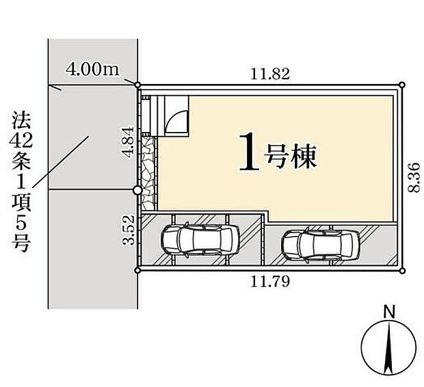 ≪全体区画図≫車高を気にせず駐車できるカースペース2台分☆（※車種制限がある場合がございます。）