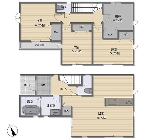 【3LDK+S】☆納戸付きの3LDK☆
リビングは３面採光で、日当たり、風通しの良い空間になっています。
全居室南向きの明るいお部屋です！