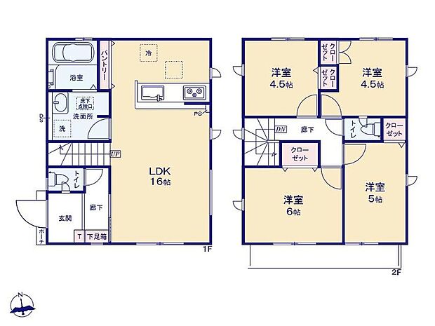 【4LDK】「リビングイン階段」は外出時・帰宅時に必ずリビングを通るので一声交わせる安心感があります♪
