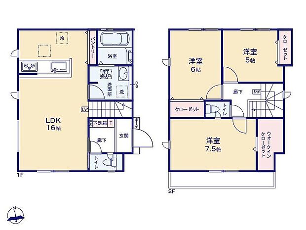 【3LDK】キッチンパントリー完備!家族が多いとすぐなくなってしまう水や食材をまとめ買いしても置き場所に困らないのはうれしいですね