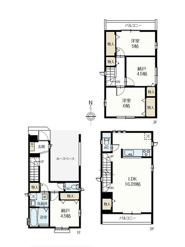 【2LDK+2S】☆陽当たり・風通し共に良好な2階リビングプラン♪
☆全居室収納、リビング収納完備でお部屋スッキリ！
☆お洗濯物がしっかり干せる2面バルコニー♪