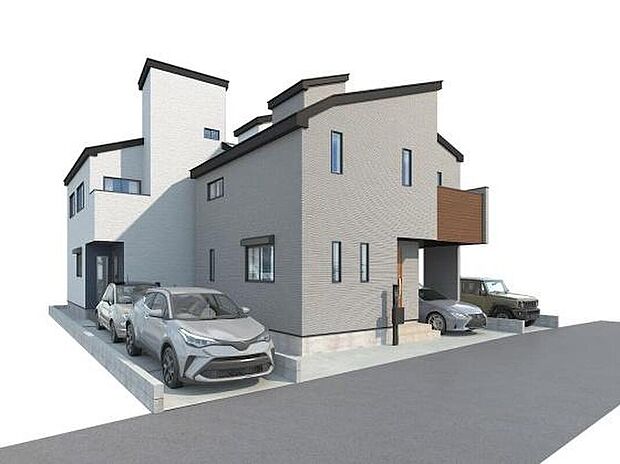 【完成予想図(外観)】気になった物件すぐにご見学対応させていただきます♪平日・お仕事帰りなど、いつでもご案内可能です♪周辺環境と併せて、実際に現地をご確認ください♪