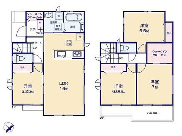 【4LDK】◇玄関周りもスッキリ片付くシューズインクローゼット付き♪
◇水回りが集中しており、効率的でストレスのない家事動線♪
◇7帖の洋室にはコートなどもスッキリ片付くウォークインクローゼット付き♪