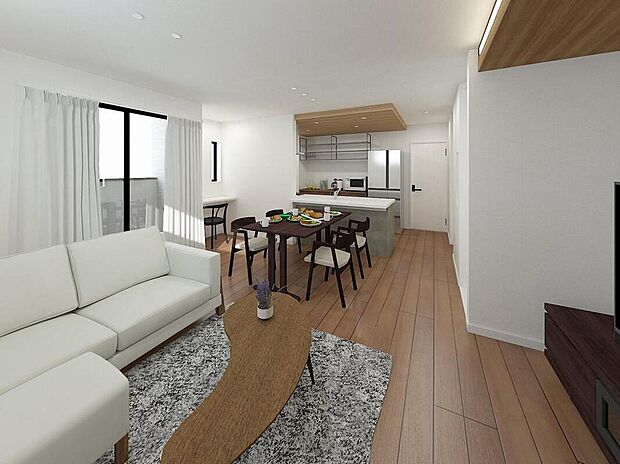 【リビング】ホームパーティに招きたくなる自慢の広々LDK。伸びやかな子育てや、にぎやかなふれあいの日々を存分に楽しんでください♪※画像はイメージです