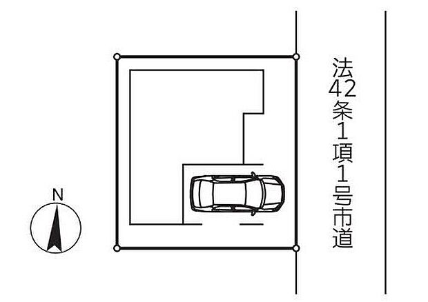 【区画図】カースペース１台分完備！（※車種による）