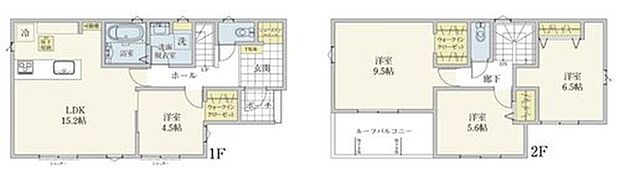 【4LDK】広々15帖のLDK!対面キッチンからはLDK全体を見渡せます♪キッチンは家事を手助けする食洗機付き♪SICや2つのWICなど充実の収納でお部屋をスッキリとご使用頂けます♪