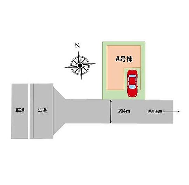 【全体区画図】住人以外の人通りが少ないためプライバシーを守りやすい環境です。小さなお子様のいるご家庭も安心ですね♪